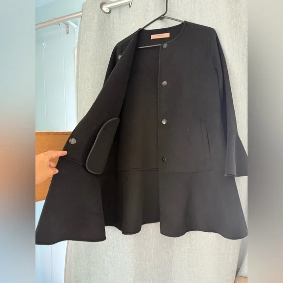 ZARA BASIC Outerwear Women's Wool Rich Handmade Coat Medium Classic - Picture 3 of 10